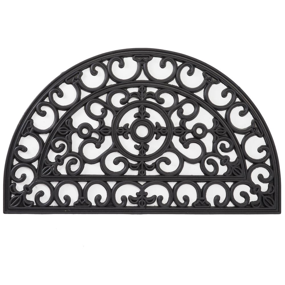 Envelor Wrought Iron Collection Black Half Round Fleur De Lis