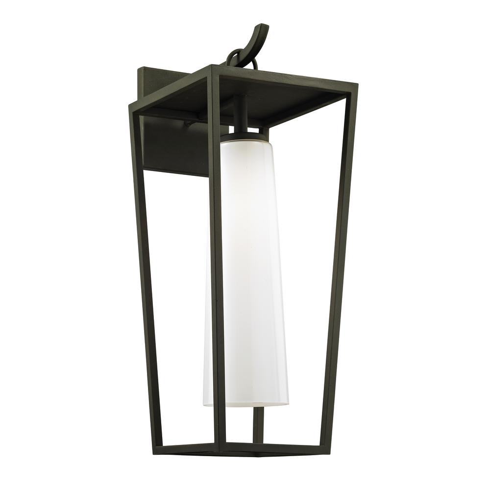 Troy Lighting Mission Beach 1 Light Textured Black 23 In H Outdoor Wall Lantern Sconce With Opal White Gl Troy Lighting Mission Beach 1 Light Textured Black 23 In H Outdoor Wall Lantern Sconce With Opal White Gl