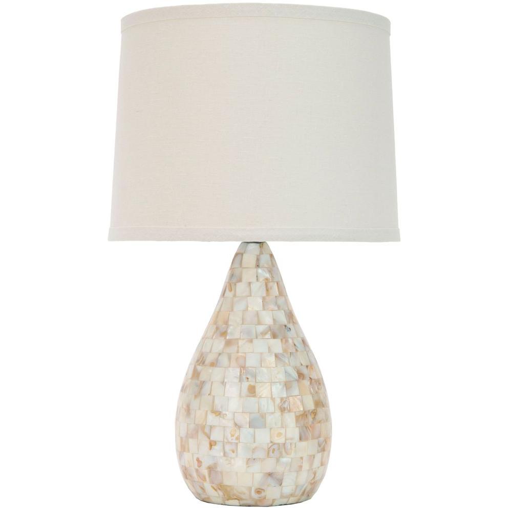 Safavieh Lauralie 20 5 In Cream Capiz Shell Table Lamp With Off White Shade