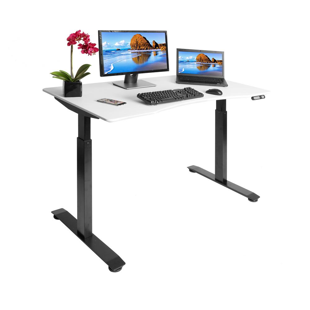 Seville Classics AIRLIFT Black/ White Electric S2 Standing Desk Frame