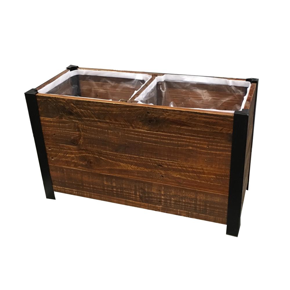 Gvine 28 In X 17 75 Urban Garden Brown Recycled Wood Urban Garden Brown Recycled Wood Planter
