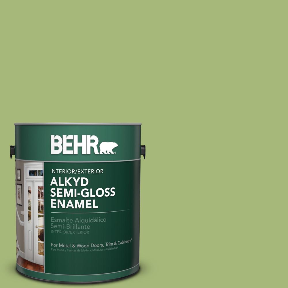BEHR 1 gal. P3705 Lazy Caterpillar SemiGloss Enamel Alkyd Interior/Exterior Paint393001