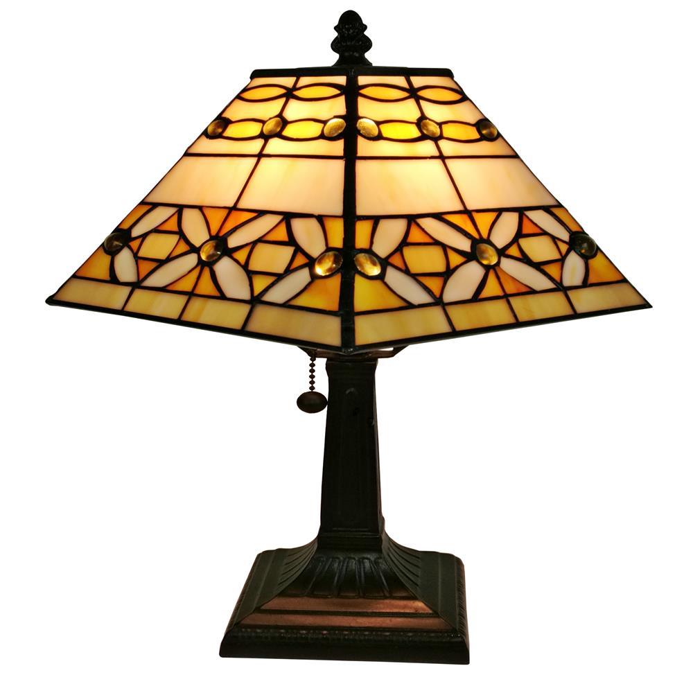 Amora Lighting 15 In Tiffany Style Jeweled Mission Table