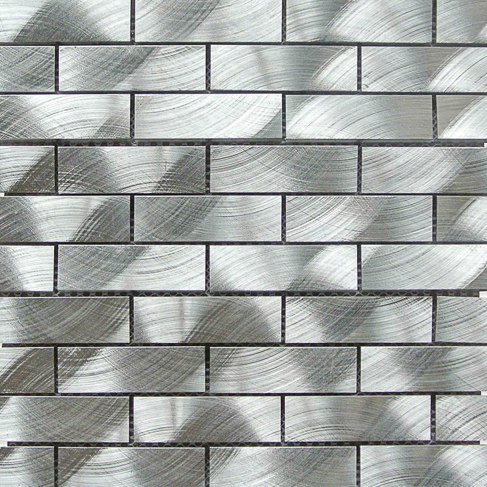 Ivy Hill Tile Urban Silver 12 In X 8 Mm Aluminum Mosaic Ivy Hill Tile Urban Silver 12 In X
