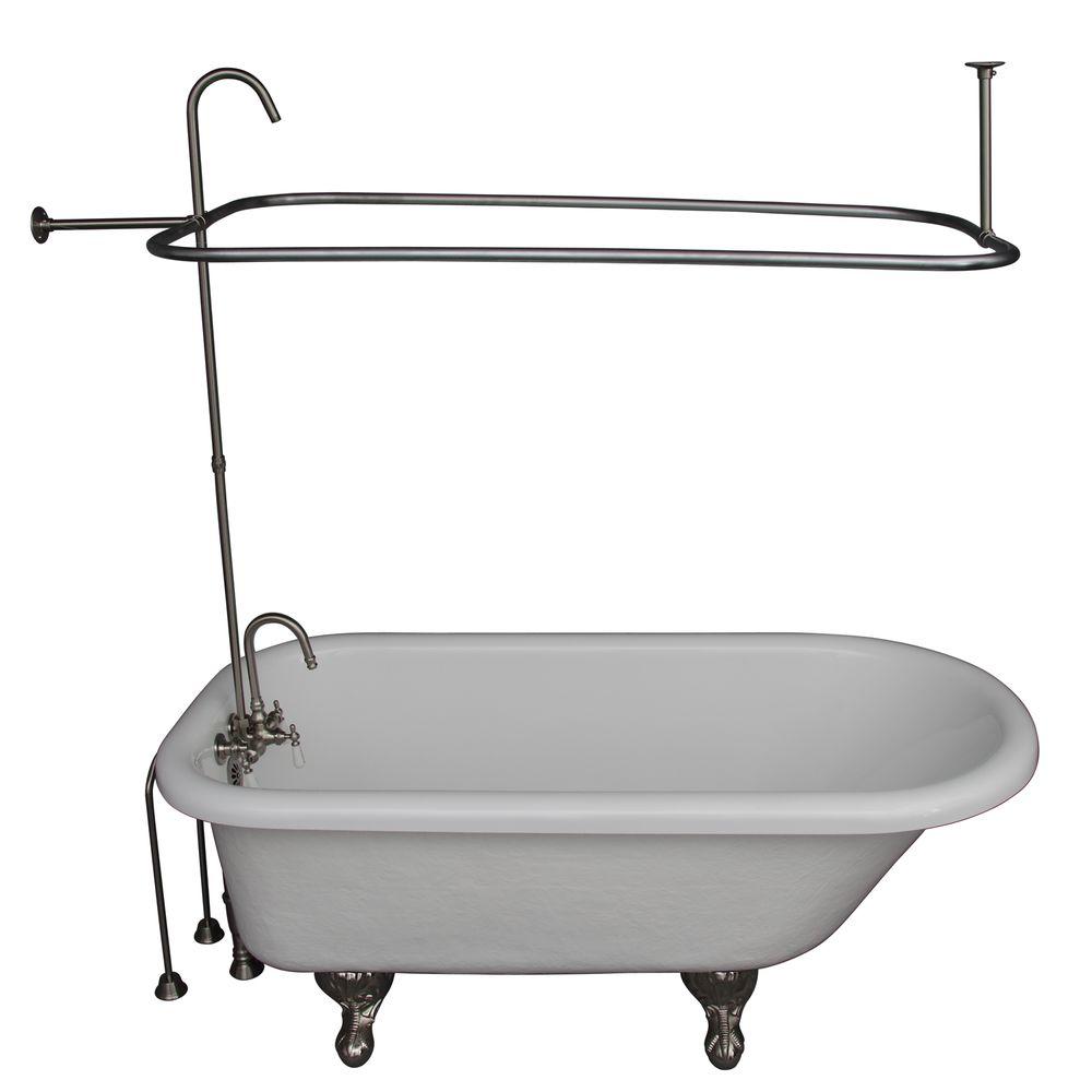 Barclay Products 5 Ft Acrylic Ball And Claw Feet Roll Top Tub In Barclay Products 5 Ft Acrylic Ball And Claw Feet Roll Top Tub In
