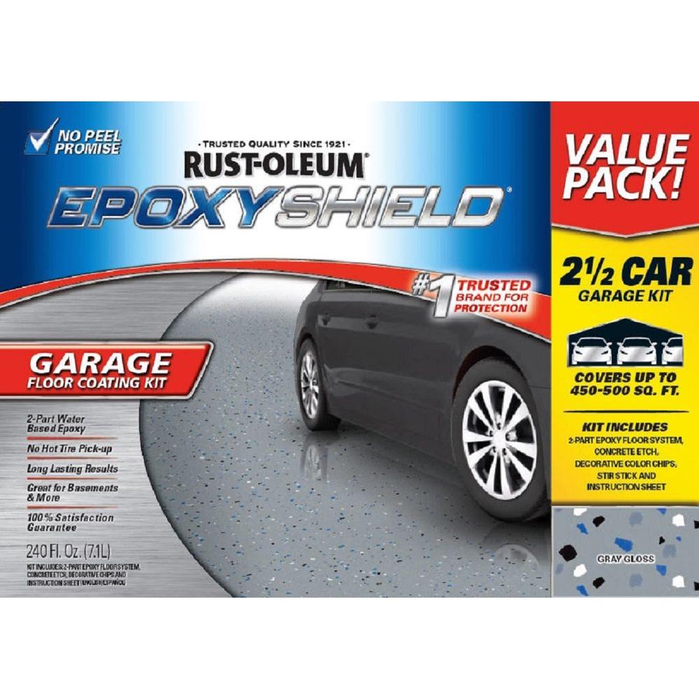 Rust Oleum Epoxy Shield 240 Oz Gray High Gloss 2 5 Car Garage Floor Rust Oleum Epoxy Shield 240 Oz Gray High Gloss 2 5 Car Garage Floor Coating