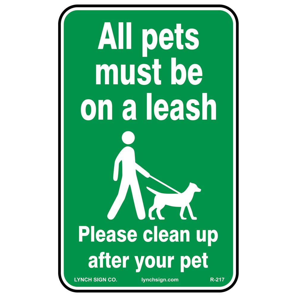 dogs on leash sign
