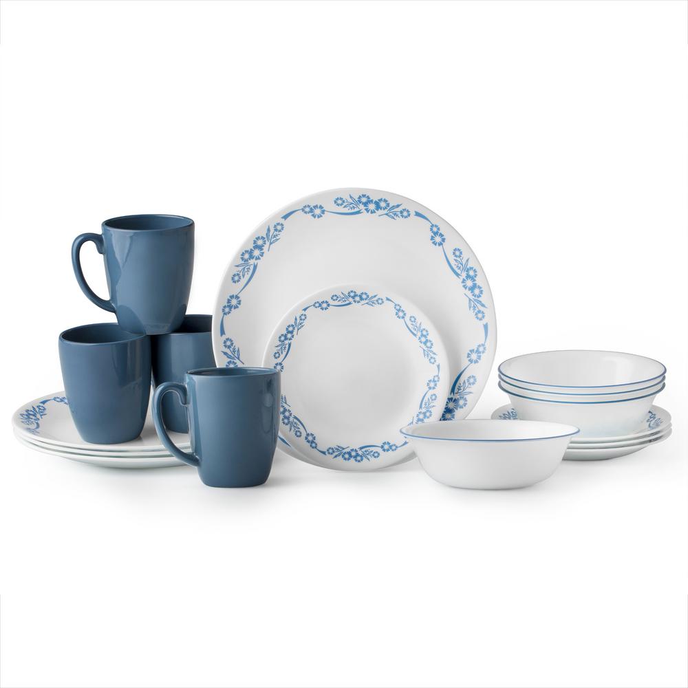 Corelle Classic 16-Piece Cornflower Dinnerware Set-1131315 - The Home Depot