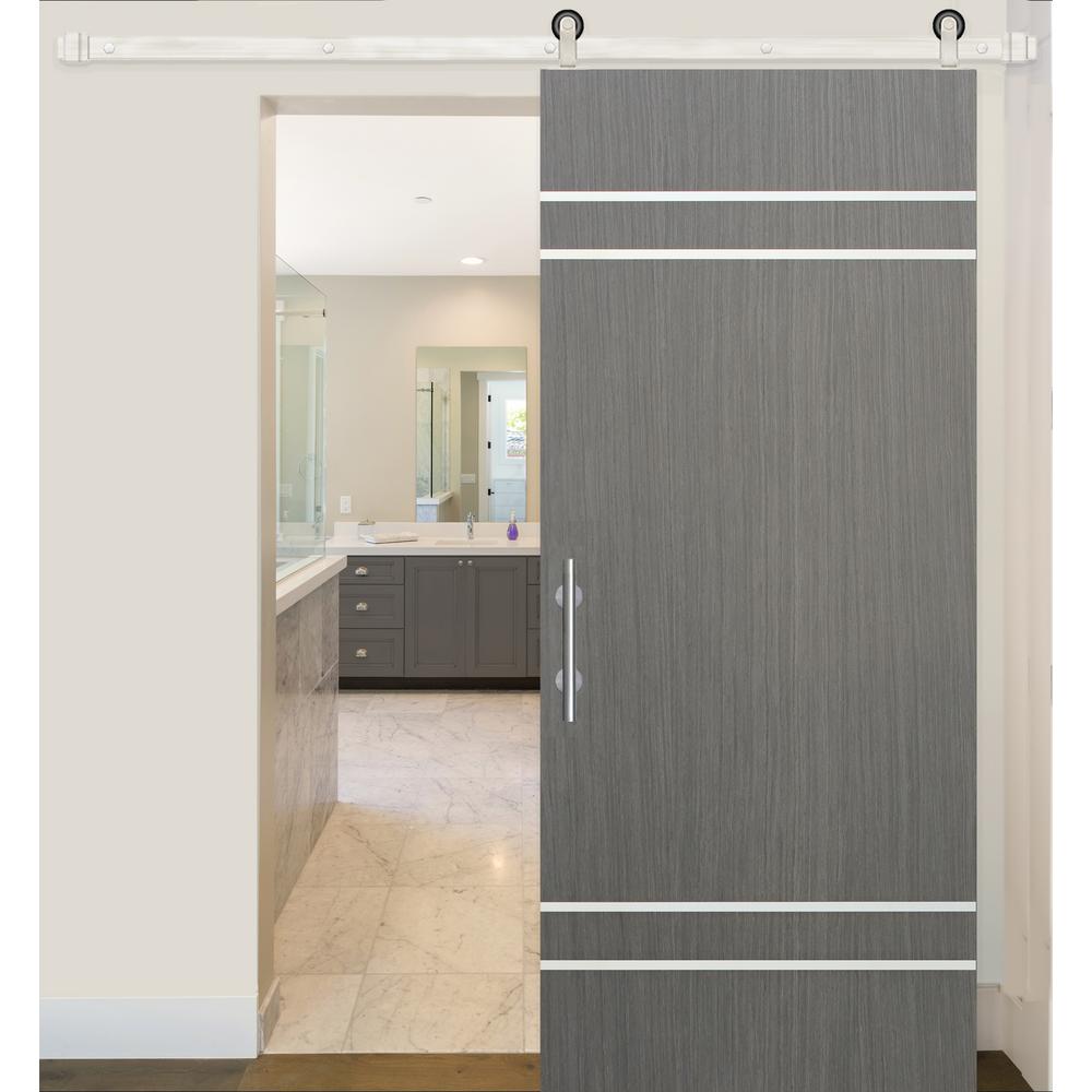 Pacific Entries 80 In Stainless Steel Top Mount Sliding Barn Door