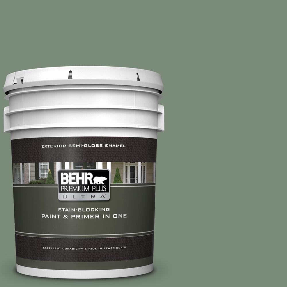 BEHR Premium Plus Ultra 5 gal. 450F5 Amazon Moss SemiGloss Enamel