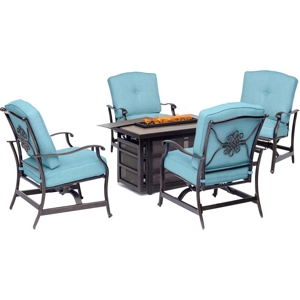 Hanover Regis Gray Frame Gray Sling 3 Piece Aluminum Padded Patio