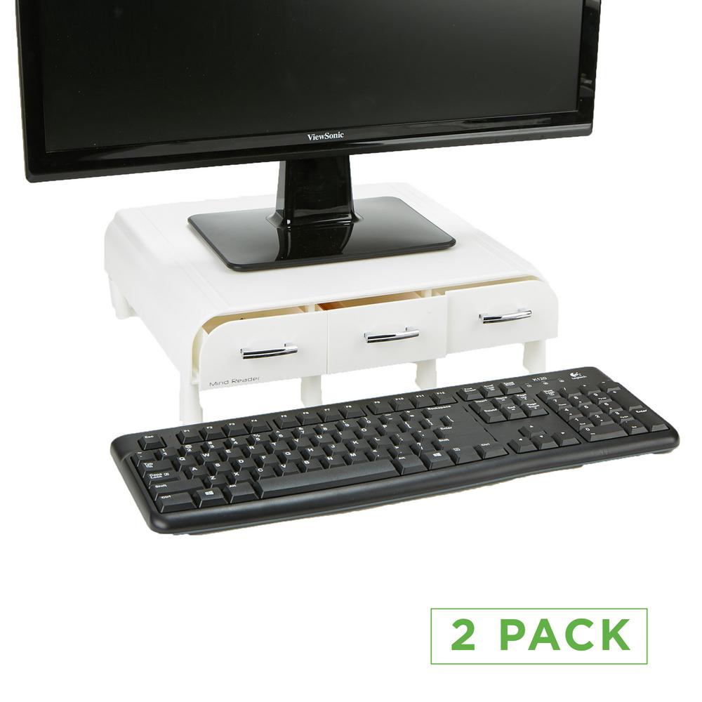 Monitor Stand And Desk Organizer With 3 Draws For Storage S Laptop