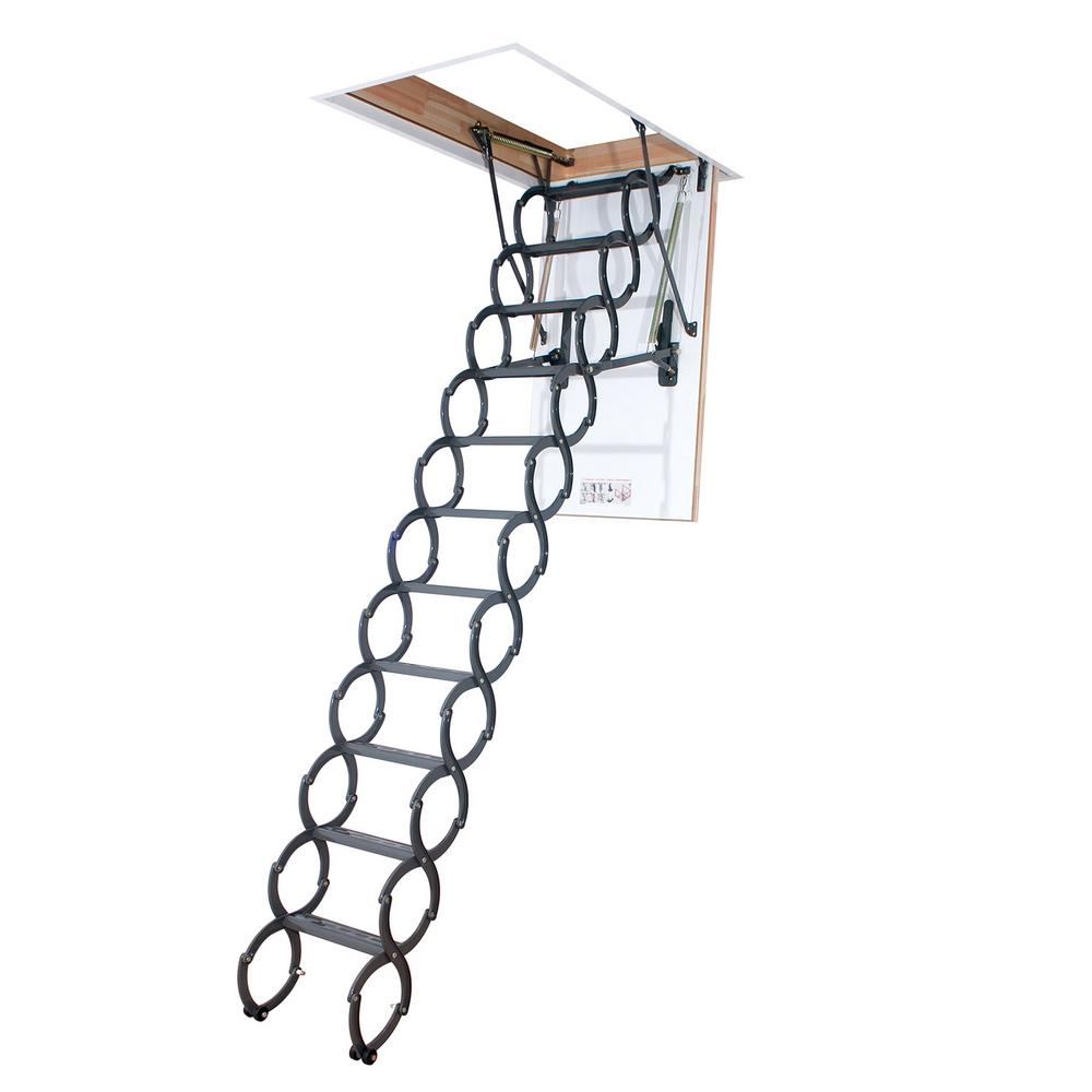 Fakro Lst 9 Ft 6 In 22 5 In X 31 In Insulated Steel Scissor Attic Ladder With 350 Lb Load Capacity Not Rated 66875 The Home Depot
