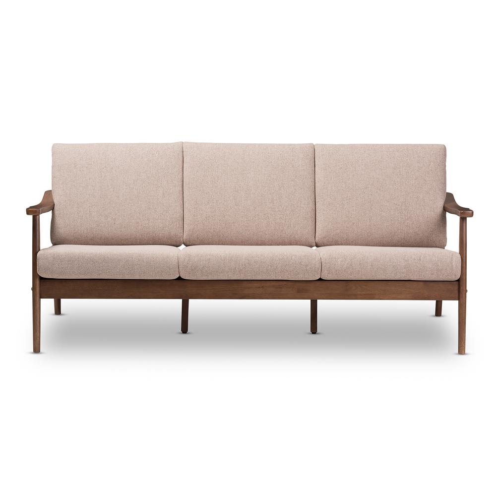 Baxton Studio Venza Light Brown Walnut Fabric Sofa 28862 7557 Baxton Studio Venza Light Brown Walnut Fabric Sofa