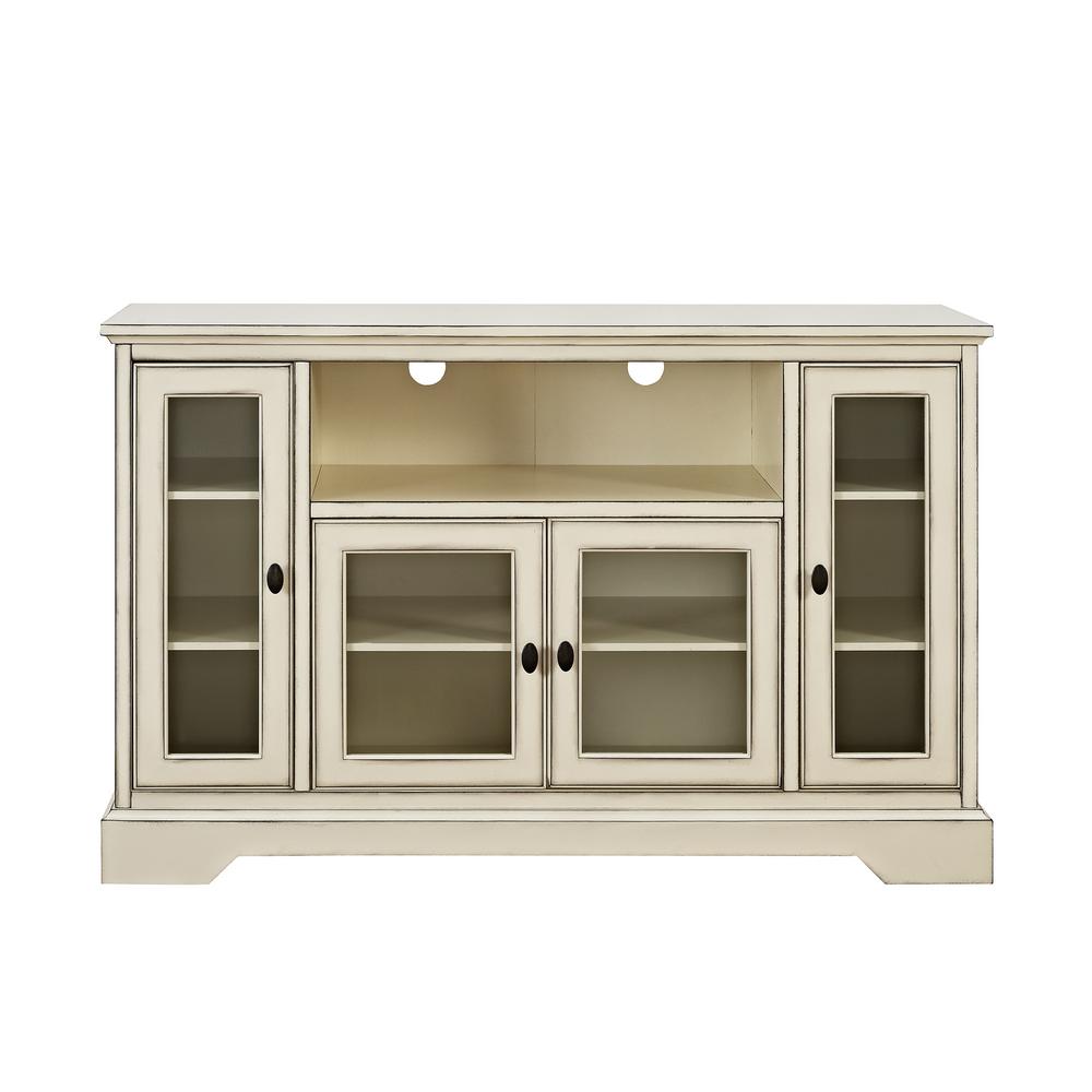 Walker Edison Furniture Company Antique White Wood Highboy Tv Media Walker Edison Furniture Company Antique White Wood Highboy Tv Media Stand Storage Console Hd52c32awh The Home Depot