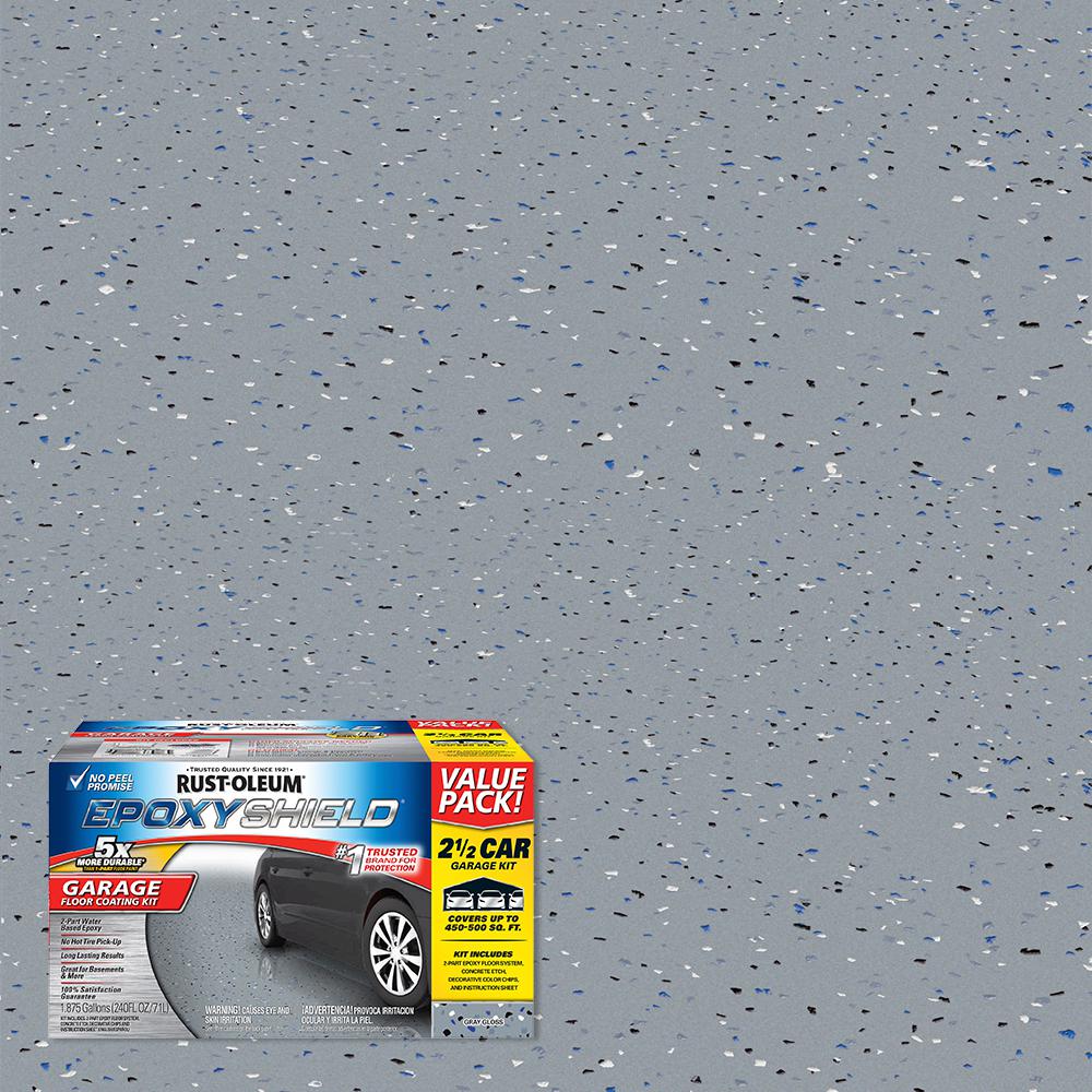 2 Gal. Gray 2-Part High-Gloss Epoxy Garage Floor Coating Kit