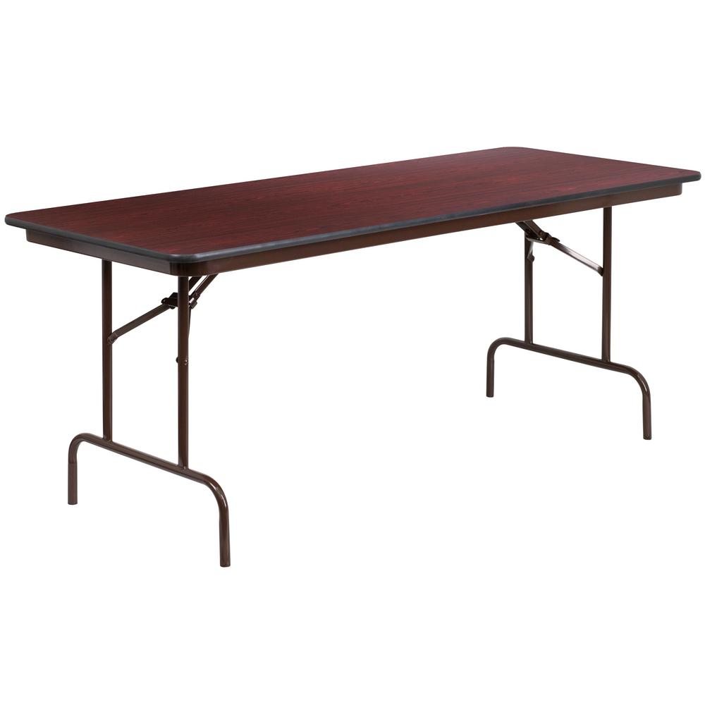 72 in. Mahogany Wood Table top Material Folding Banquet Tables-CGA-YT ...