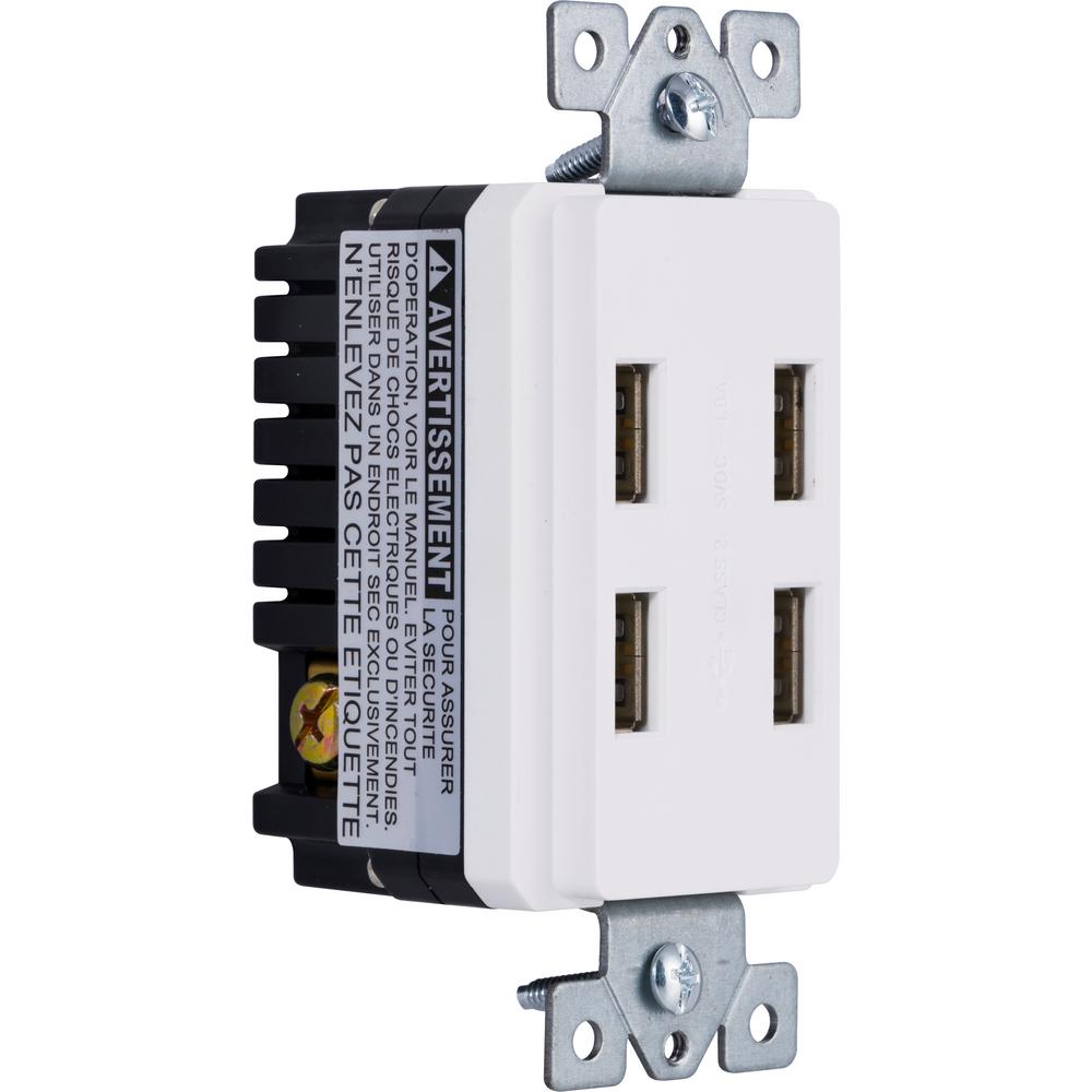 Ge 4 Usb Charging In-wall Receptacle-40542