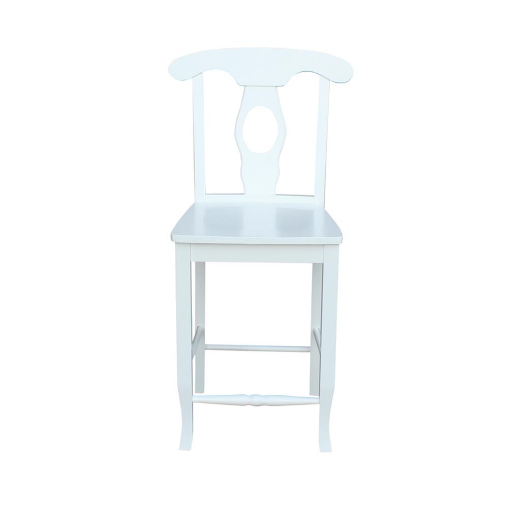 International Concepts 24 In Empire Pure White Counter Stool S08 Empire Pure White Counter Stool
