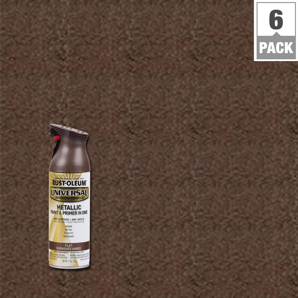 RustOleum Universal 11 oz. All Surface Flat Metallic Burnished Amber
