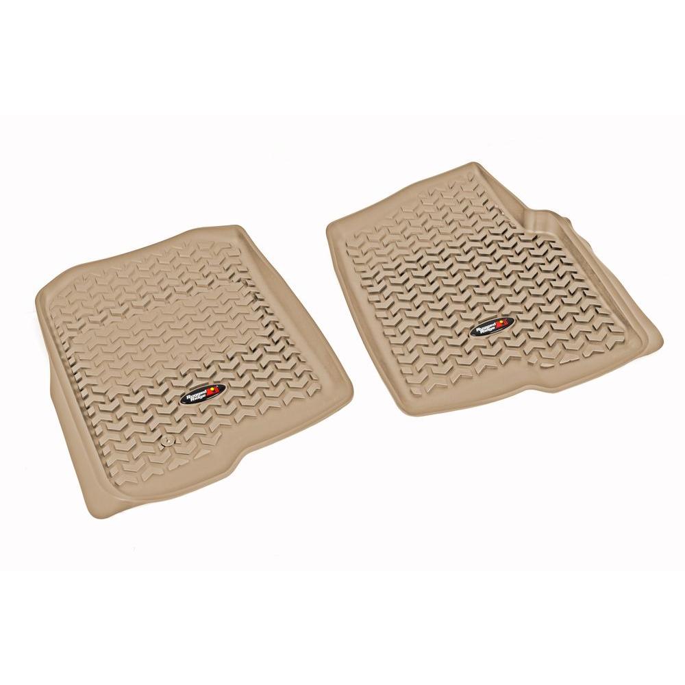 Rugged Ridge Floor Liner Front Pair Tan 2004 2008 Ford F150