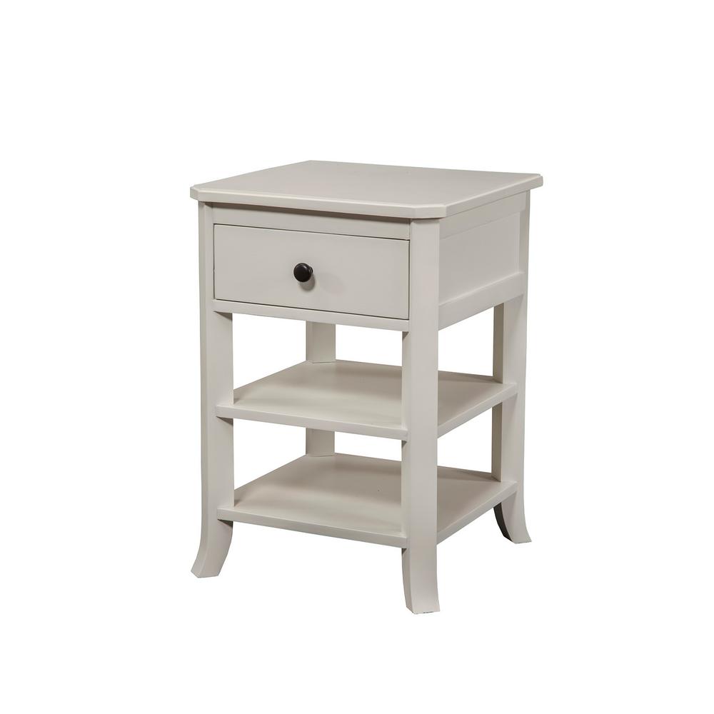 Potter 1 Drawer 2 Open Shelves White Nightstand 955 02 The Home