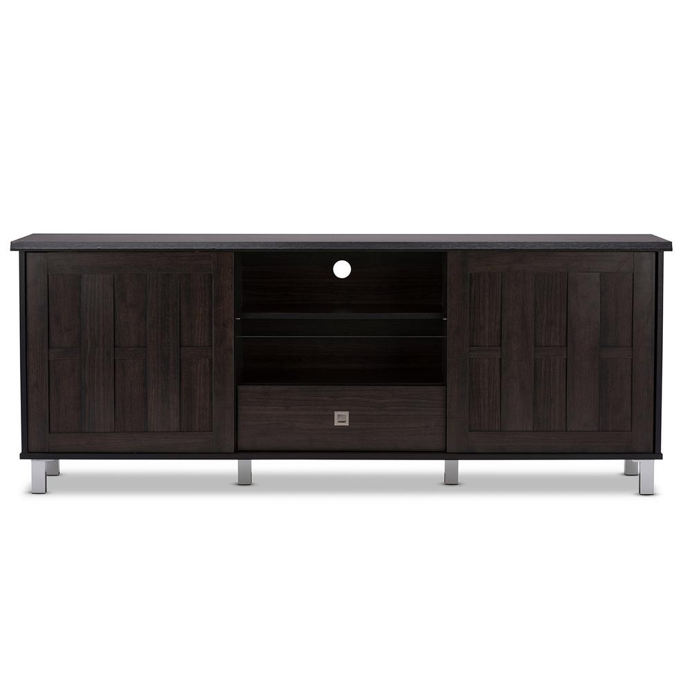 Baxton Studio Unna Dark Brown Wood Entertainment Center