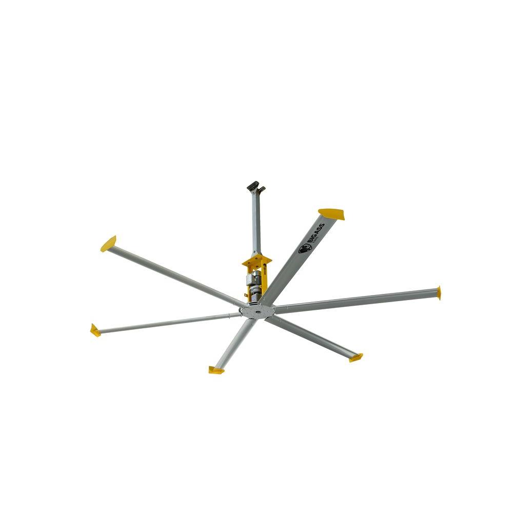 Big Ass Fans 4900 14 ft. Indoor Silver and Yellow Aluminum Shop Ceiling Fan with... by Big Ass Fans