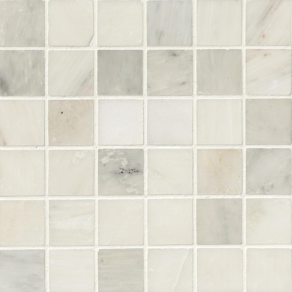 Msi Greecian White 12 In X 10 Mm Polished Marble Mesh Greecian White 12 In X 10 Mm Polished Marble Mesh Mounted Mosaic Tile