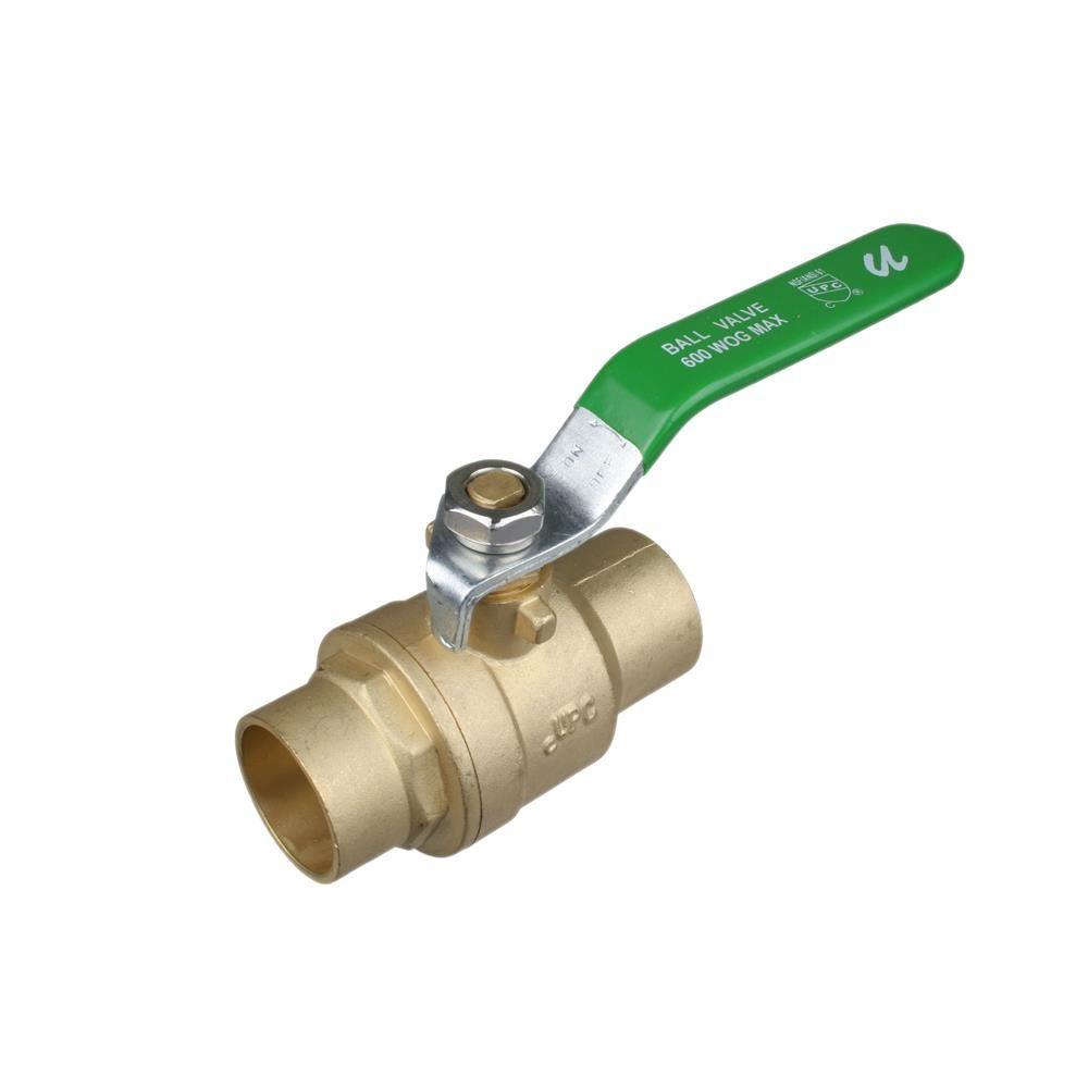 11/2 in. Solder Brass Full Port 600 psi Packing Gland Ball ValveUV30107 The Home Depot
