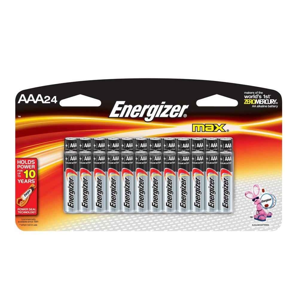 Energizer Alkaline Aaa Battery 24 Pack E92sbp24h The Home Depot