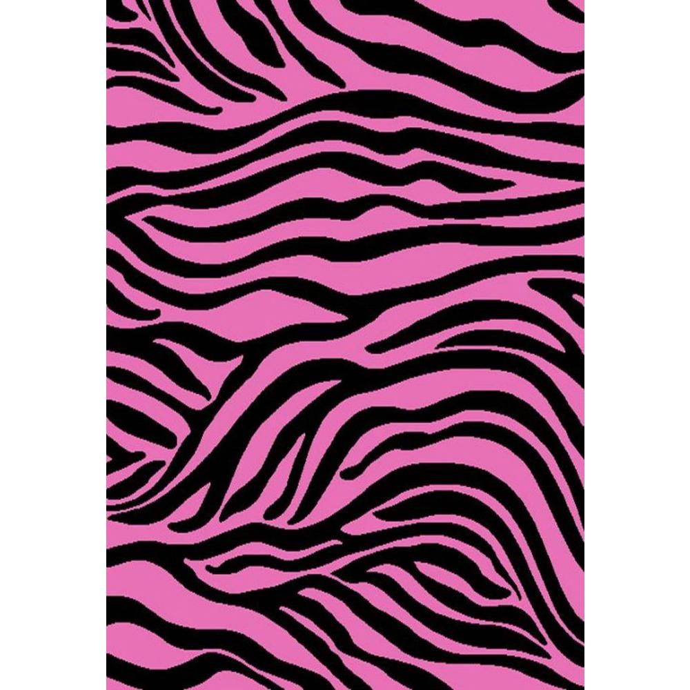 11 0 Pink Animal Print Area Rugs The Home Depot Alisa Zebra Black 5 Ft X 7 Area Rug