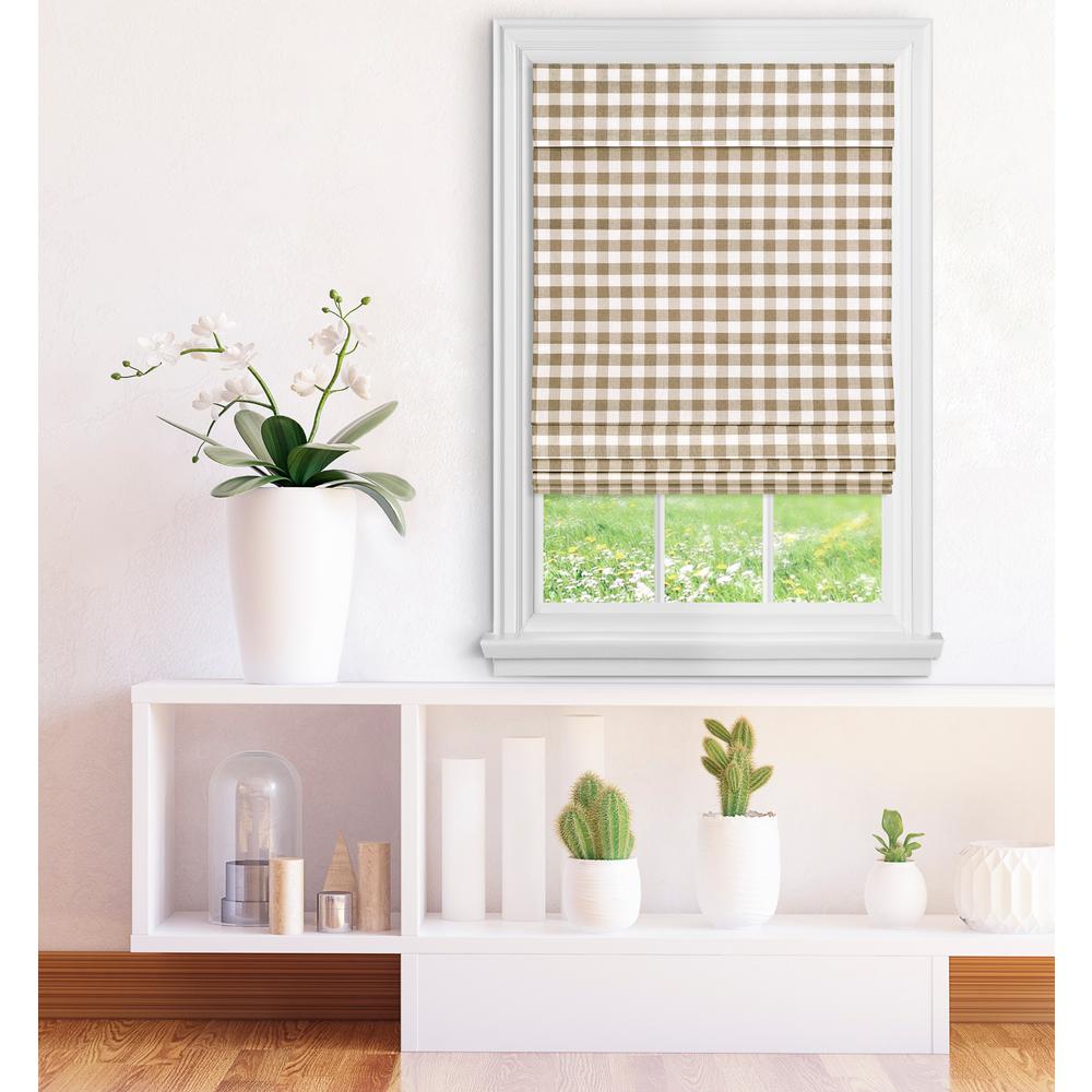 Achim Navy Cordless Light Filtering Pleated Polyester Roman Shades 29 In W X 64 L Rsbc29ny04 The Home Depot Achim Navy Cordless Light Filtering