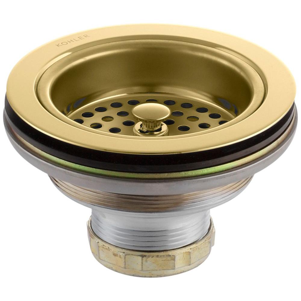 KOHLER Duostrainer 4 1 2 In Sink Strainer In Vibrant Polished Brass K   Vibrant Polished Brass Kohler Sink Strainers K 8799 Pb 64 600 