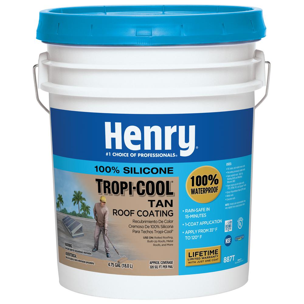 Henry 4.75 Gal. Tan Tropi-Cool 887 100% Silicone Roof ...