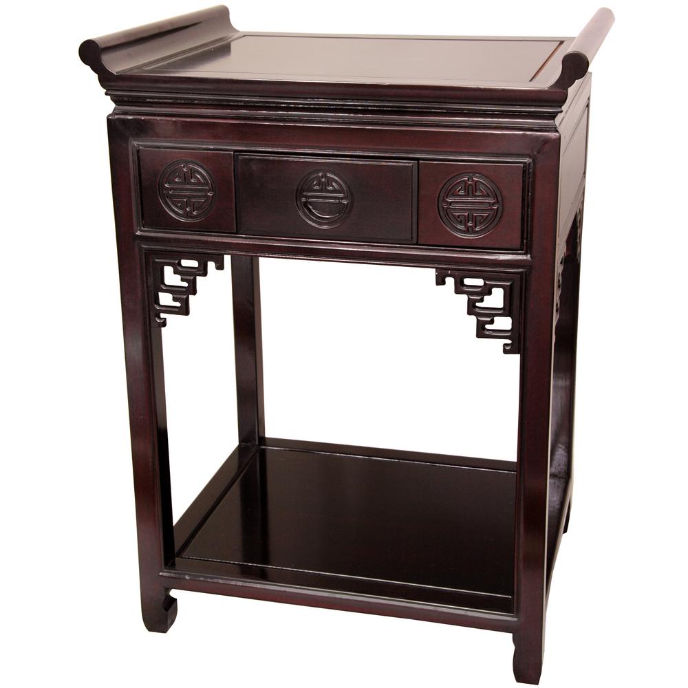 Tall Altar Red End TableSTPJ100BRWD32H The Home Depot