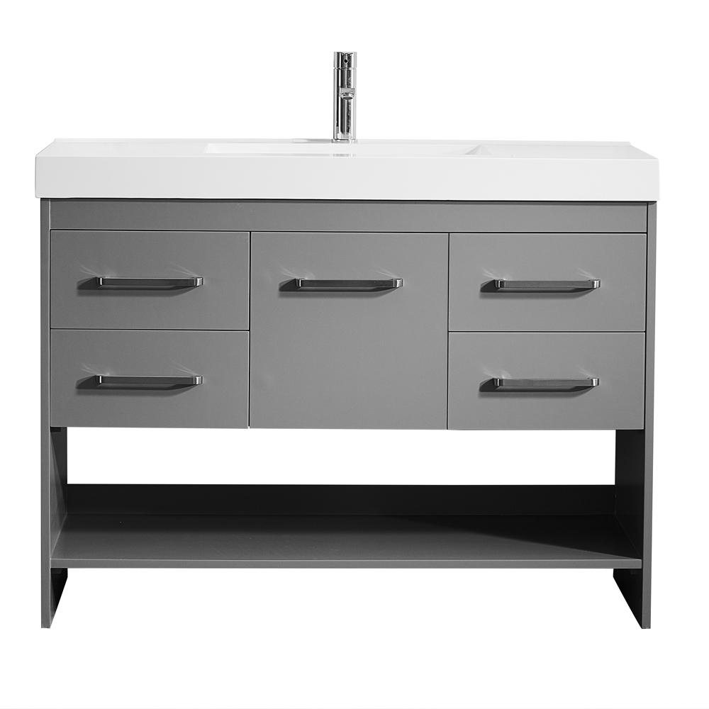 Siena 48 in. W x 18 in. D Vanity in Grey with Acrylic Vanity Top in