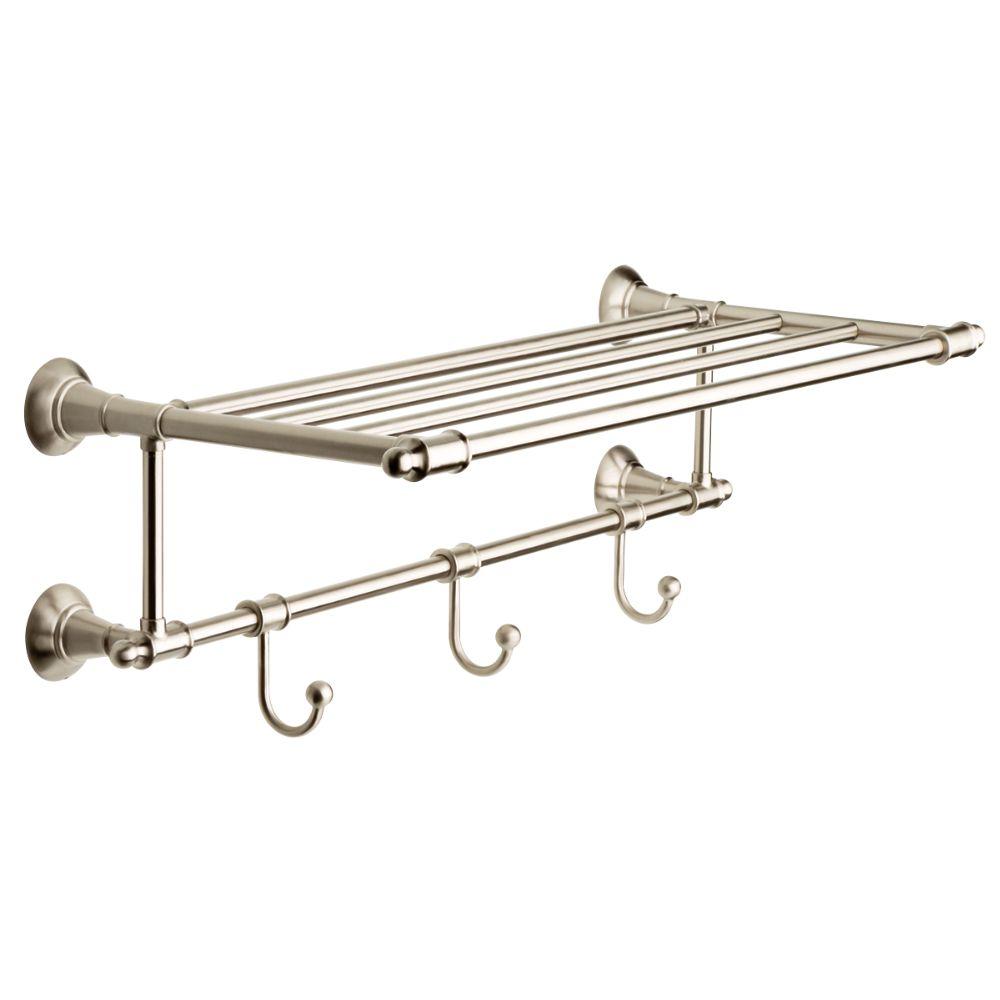 bathroom towel shelf brushed nickel