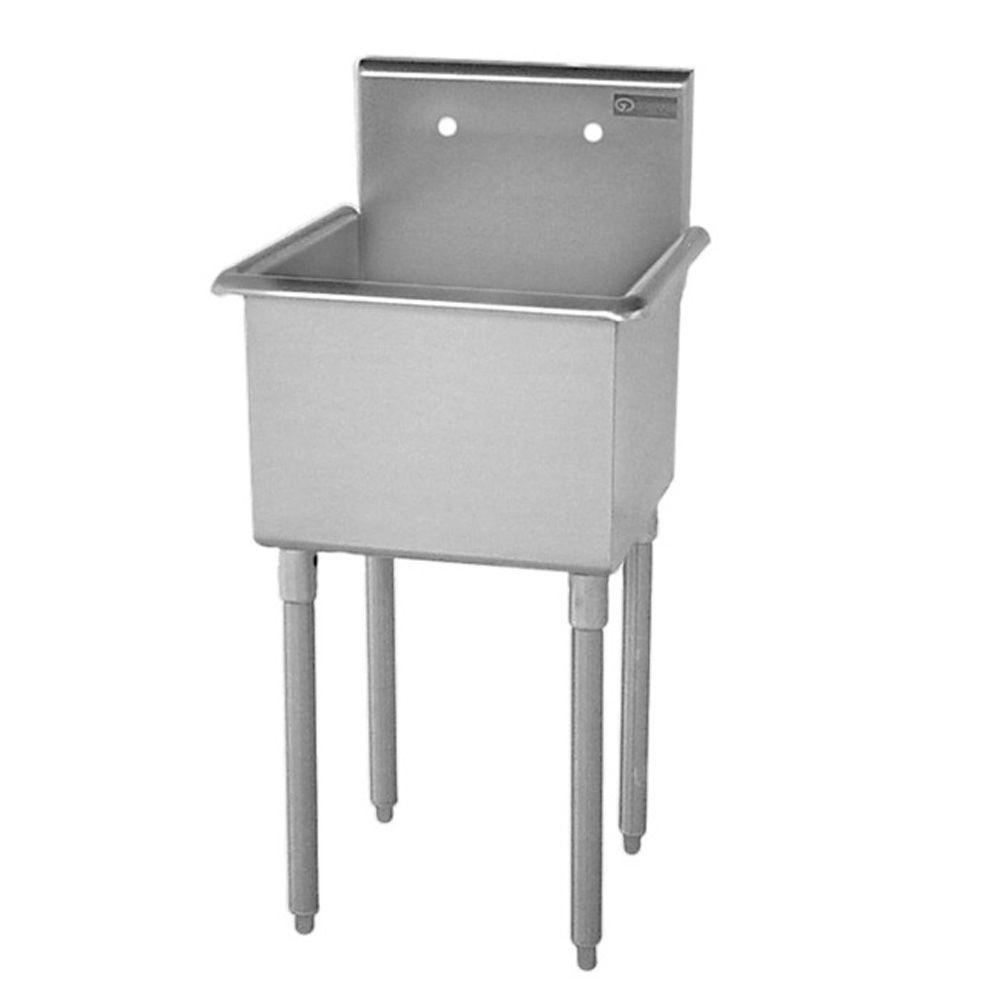 Griffin Products T Series Freestanding Stainless Steel 27 In 2 Hole Single Bowl Scullery Sink T60 144 The Home Depot