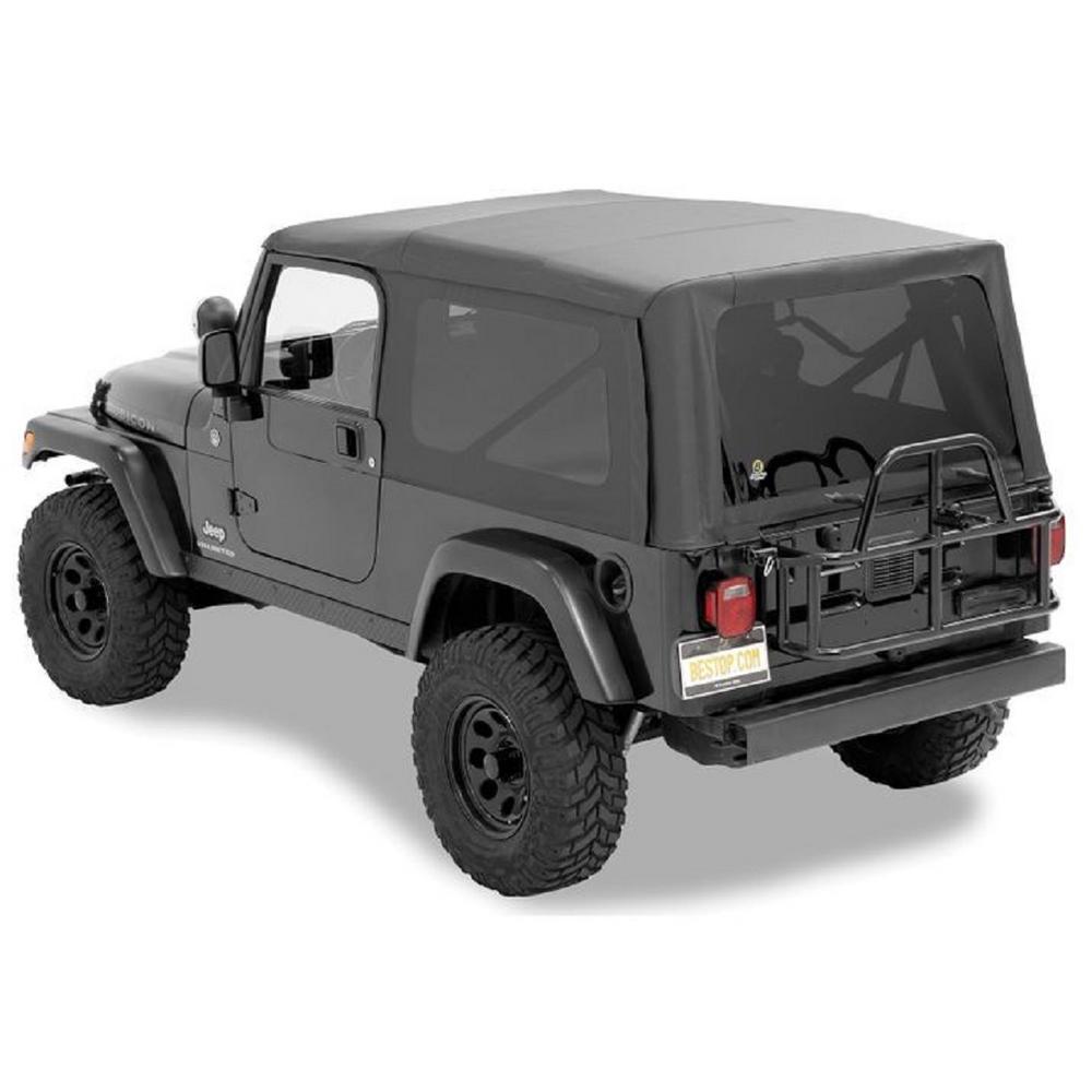 Bestop Supertop Soft Top For Wrangler Tj Unlimited Black Diamond 54721 35 The Home Depot