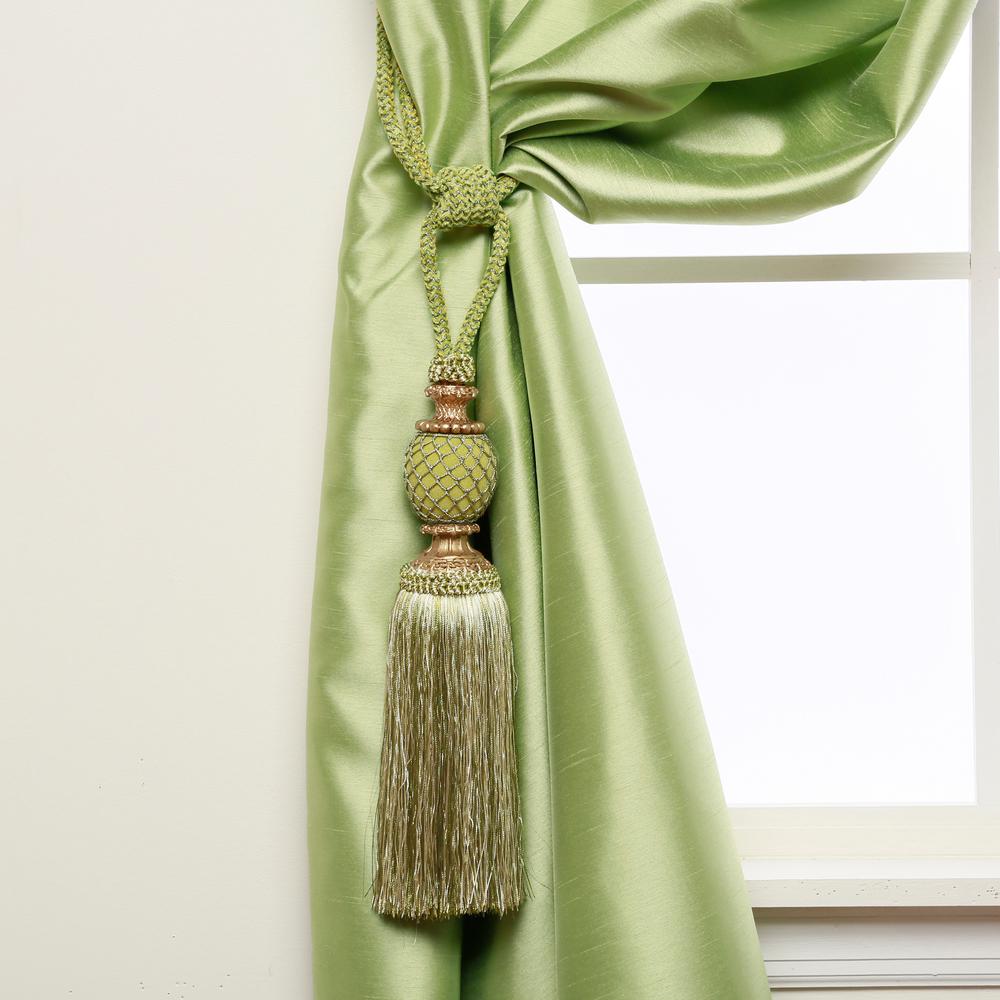Best Home Fashion Handcrafted 27 In L Dual Tassel Knit Curtain