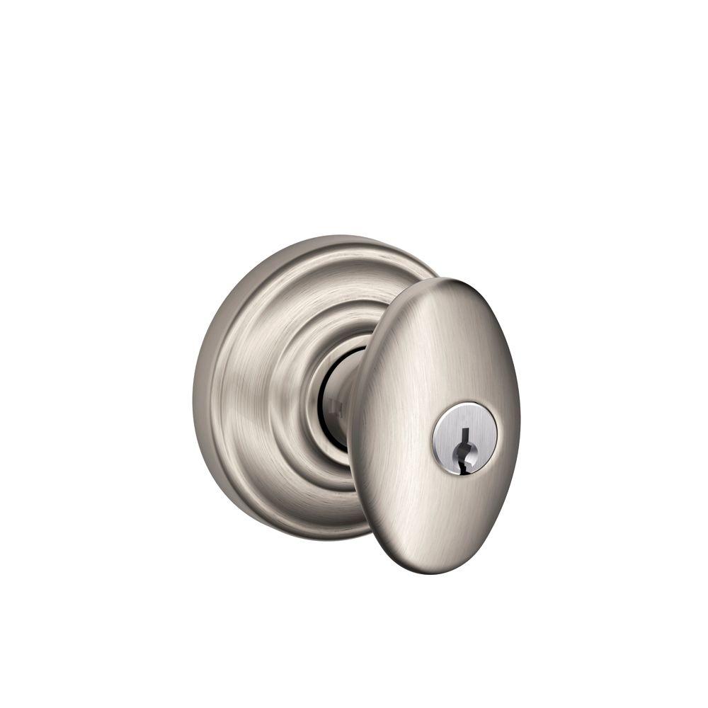 Schlage Siena Satin Nickel Keyed Entry Door With Andover Trim Schlage Siena Satin Nickel Keyed Entry Door With Andover Trim