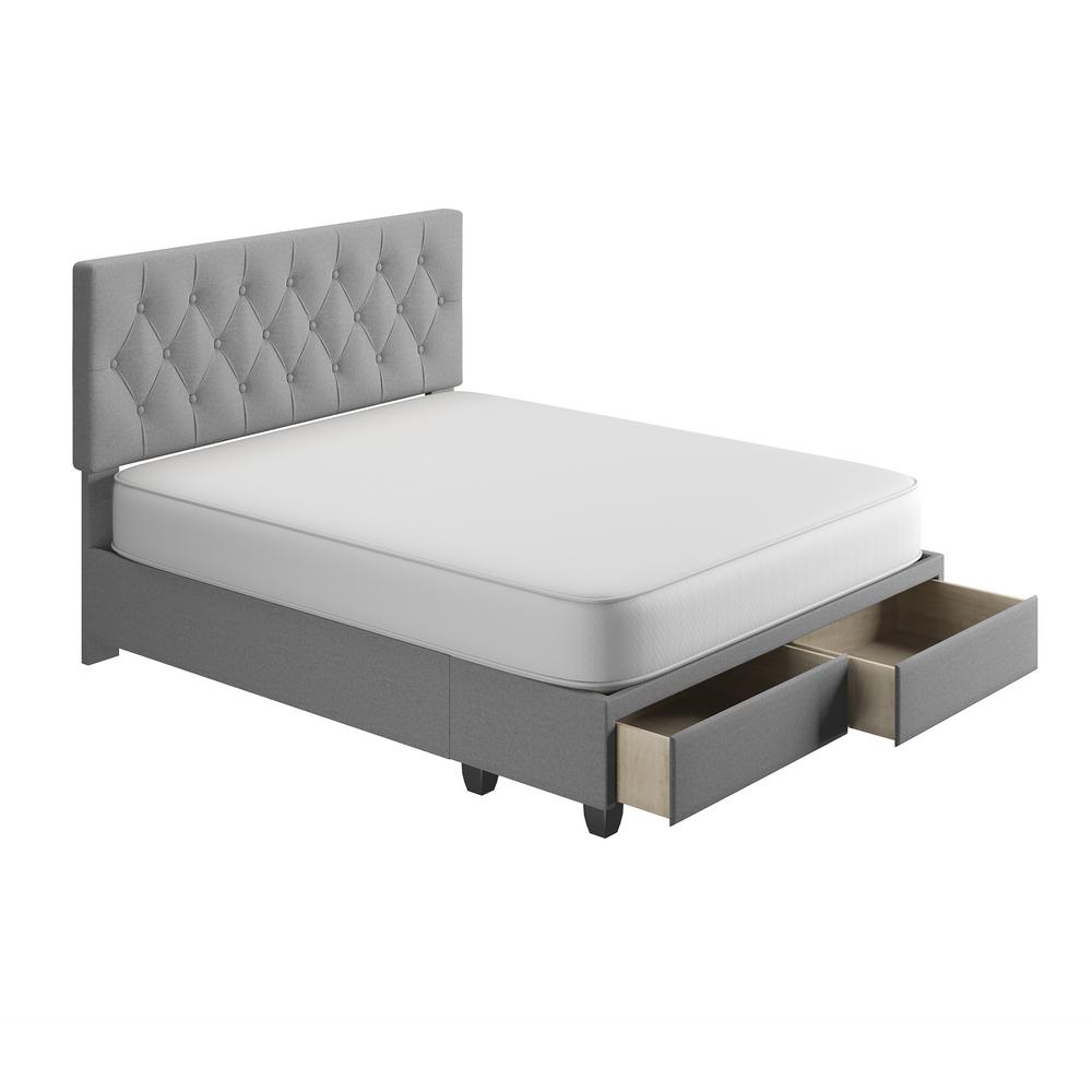 Rest Rite Everleigh Light Grey with Storage Drawers Upholstered 