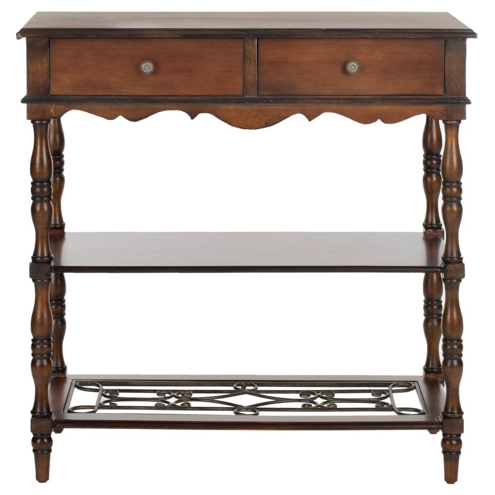 Safavieh Fiona Dark Brown Storage Console TableAMH4113A The Home Depot