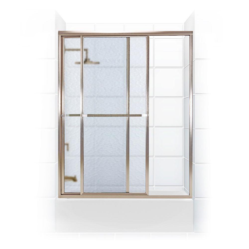Coastal Shower Doors Paragon Series 54 in. x 55 in. Framed Sliding Tub Door with Towel Bar in 