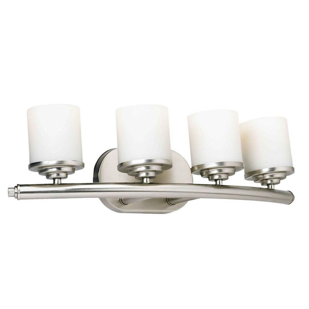 Talista 4Light Brushed Nickel Bath Vanity Light with Satin Opal Glass