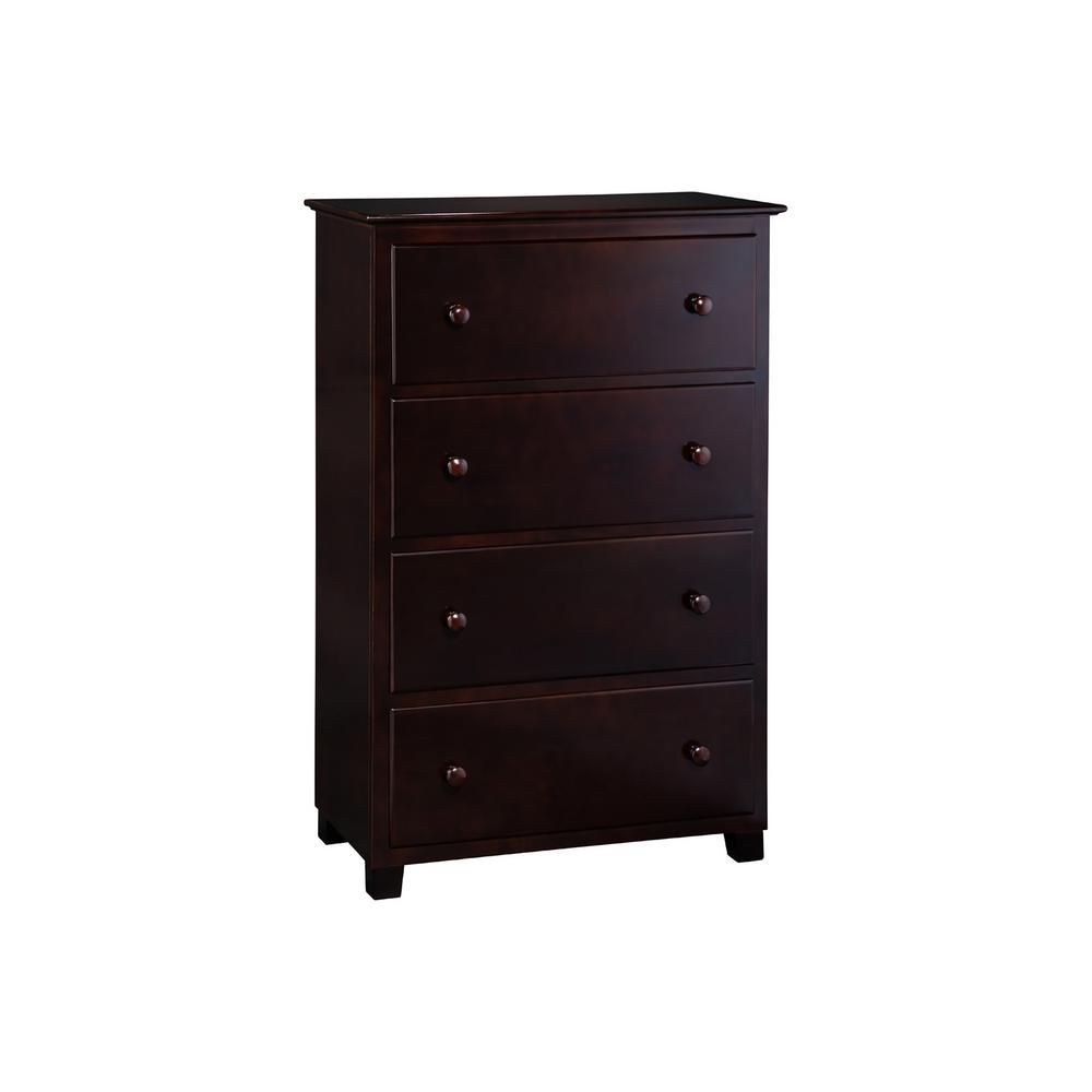 Atlantic Furniture 4 Drawer 48 In Espresso Chest Ac684111 The Atlantic Furniture 4 Drawer 48 In Espresso Chest Ac684111 The Home Depot