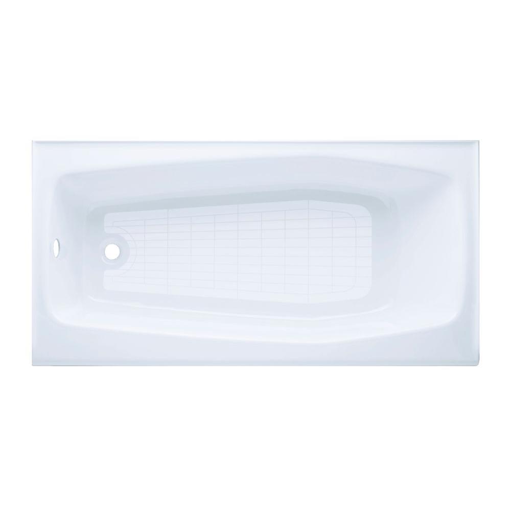 Kohler Villager 5 Ft Left Hand Drain Integral Farmhouse Apron Cast Iron Bathtub In White