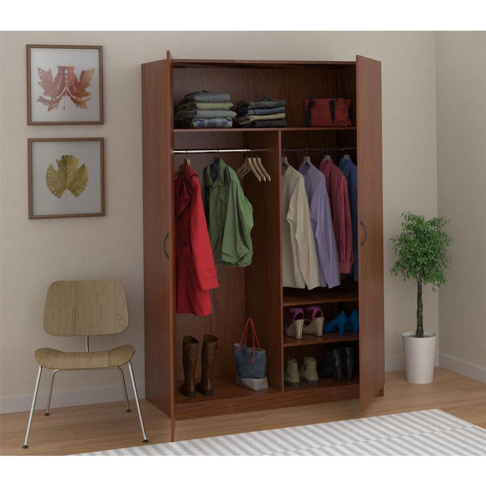 Ameriwood Wardrobe Storage Closet with Hanging Rod and 2Shelves in