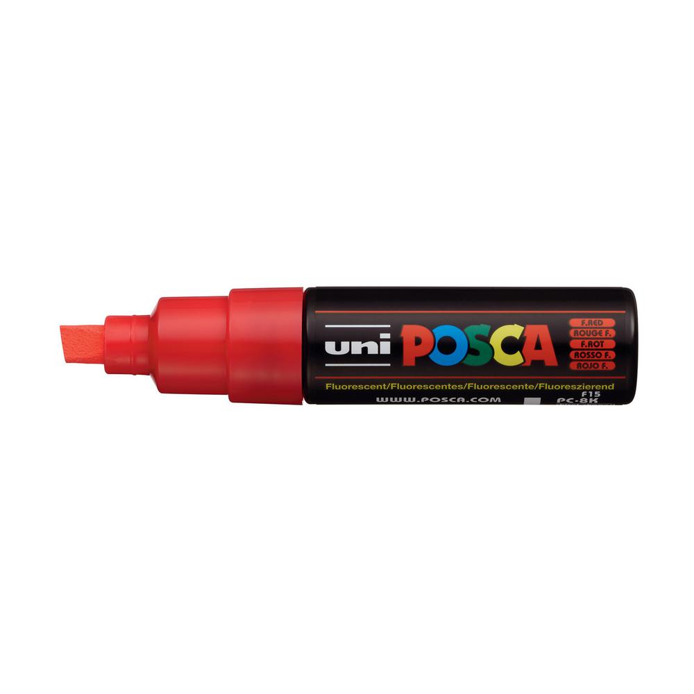 POSCA PC8K Broad Chisel Fluorescent Red Paint Marker076936 The Home Depot